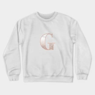 Monogram rose gold glitter marble G Crewneck Sweatshirt